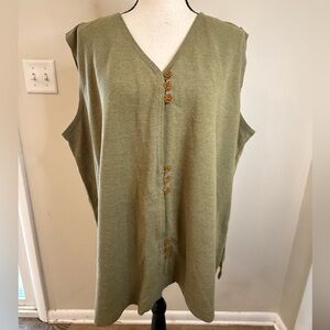 JL PLUM khaki tan knit lightweight sweater vest SZ X